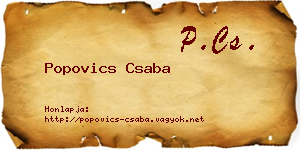 Popovics Csaba névjegykártya